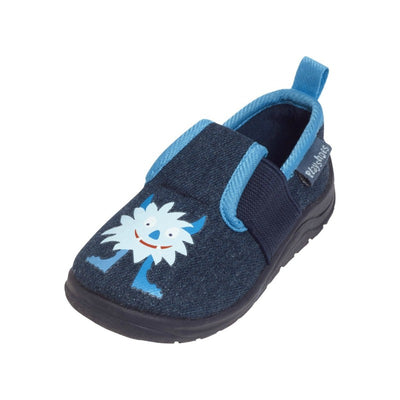 Playshoes pantoffels Monster Jeansblauw