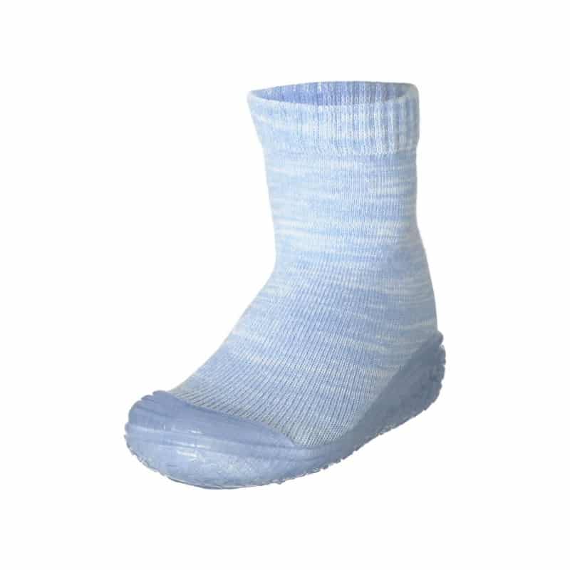 Playshoes soksloffen Knitted Lichtblauw