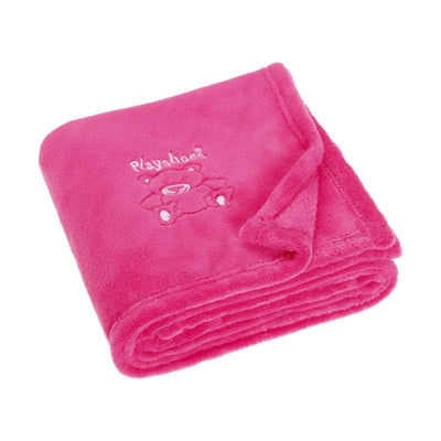 Playshoes fleece babydeken Beer Fuchsia