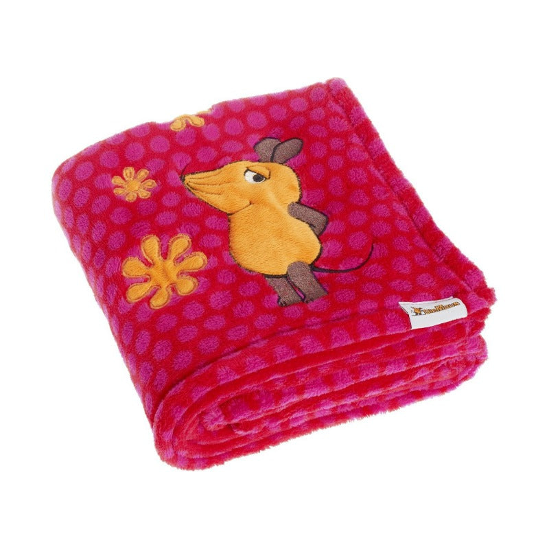 Playshoes fleece babydeken Muis Fuchsia