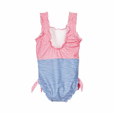 Playshoes badpak crab blauw roze