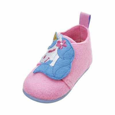 Playshoes pantoffels vilt Eenhoorn Roze Blauw