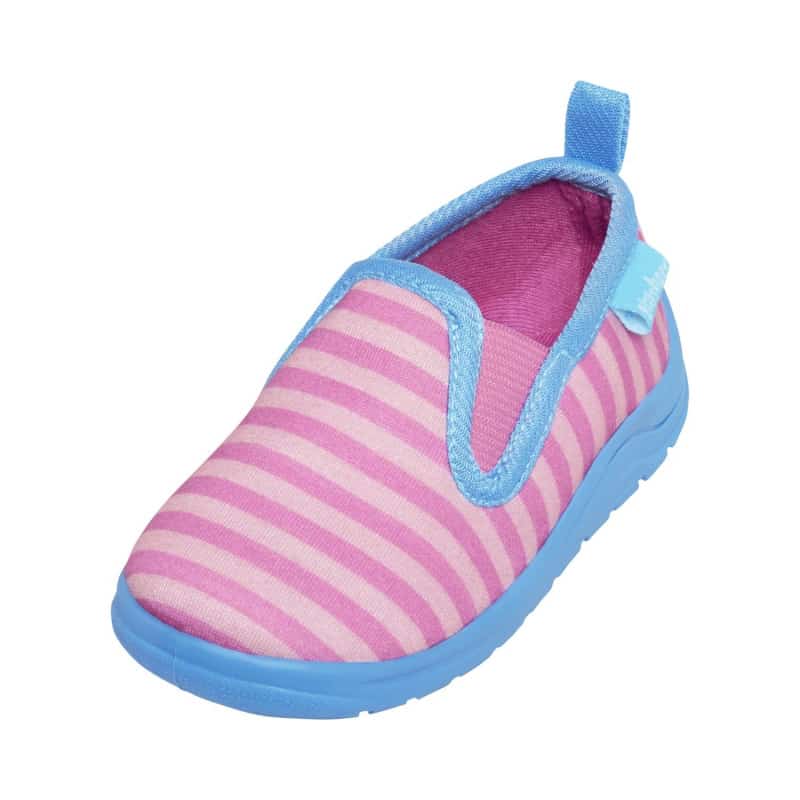 Playshoes pantoffels Streep Roze Turquoise