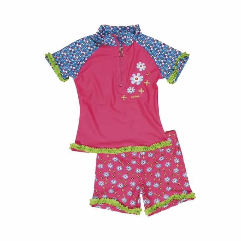 Playshoes tweedelige zwemsuit Bloemen Roze