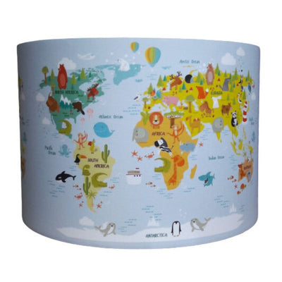 Designed4Kids hanglamp Wereldkaart Dieren