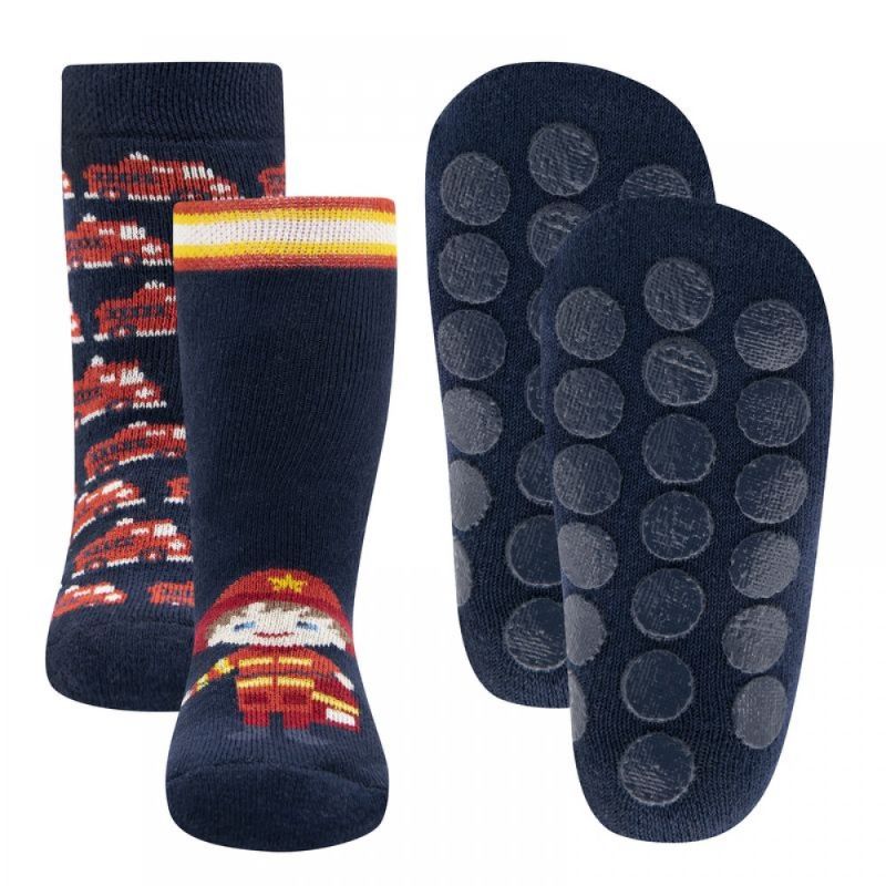 Ewers antislip sokken 2-pack brandweer marine