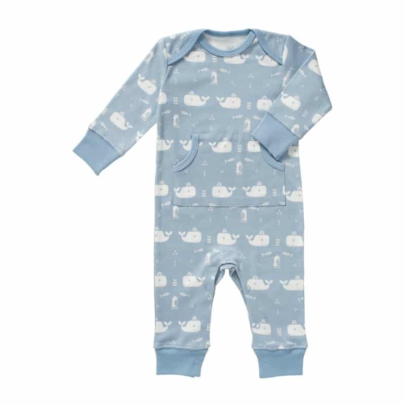 Fresk pyjama zonder voet Whale blue fog