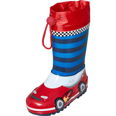 Playshoes regenlaarzen Race Auto Rood Blauw